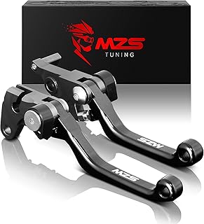 MZS Black Dirt Bike Brake Clutch Levers Pivot Adjustable CNC Compatible with KLX125 10-16 | KLX250 KLX250S KLX250SF 08-20...